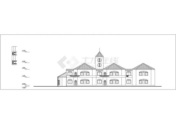常州市某幼儿园1200平米2层砖混结构教学楼平立剖面设计CAD图纸-图一