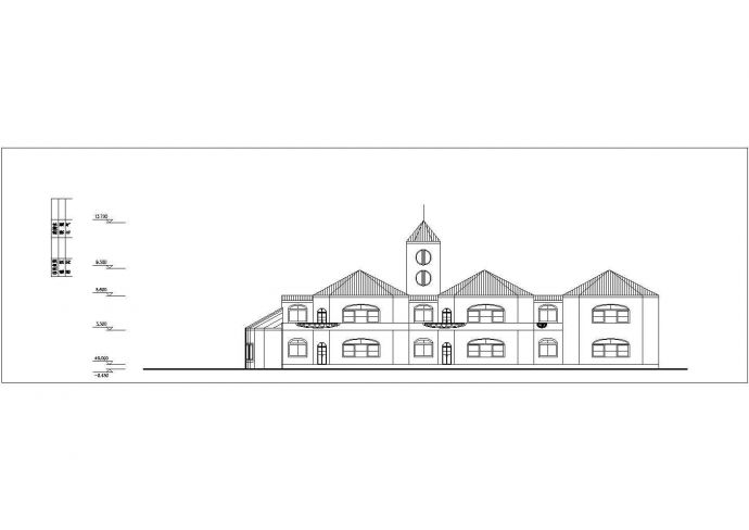 常州市某幼儿园1200平米2层砖混结构教学楼平立剖面设计CAD图纸_图1