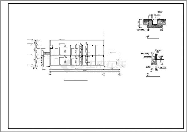 滁州市某社区幼儿园1100平米2层砖混结构教学综合楼建筑CAD设计图纸-图一