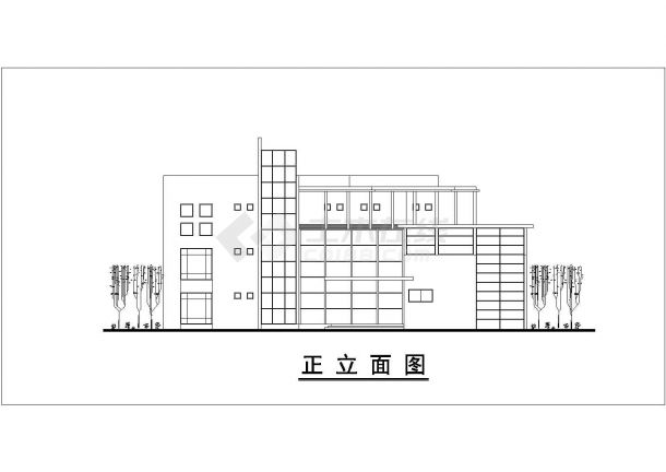 银川市某幼儿园1800平米三层框混结构教学楼平立剖面设计CAD图纸-图一