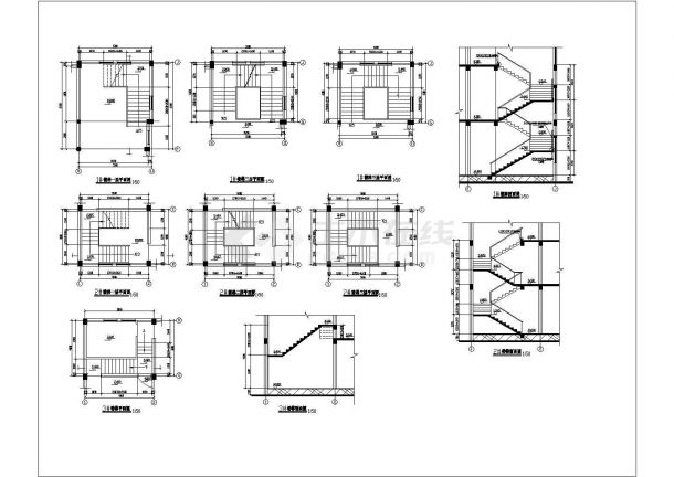 某三层教堂建筑设计全套CAD图-图二