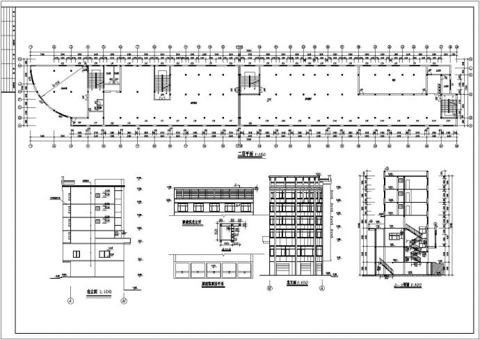 某劳动培训中心综合大楼建筑设计CAD图纸_图1