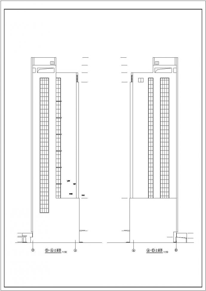 某市办公写字楼建筑设计全套CAD图_图1