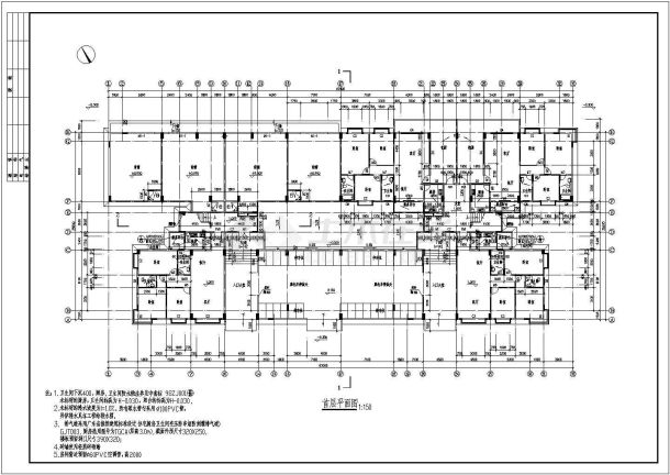 某小区商住楼建筑设计全套CAD图-图一