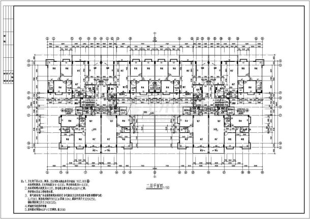 某小区商住楼建筑设计全套CAD图-图二