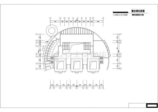 绿色家园之幼儿园三层教学楼（2873㎡）设计cad全套建筑施工图（含效果图）-图一