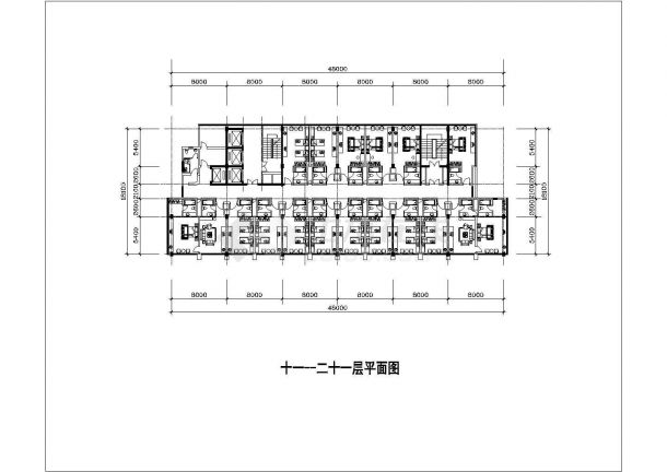 衢州市新丰路某21层商务大酒店全套平面设计CAD图纸 （含地下层）-图二
