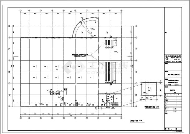 下沙高教园区后勤服务中心设计cad施工图-图一