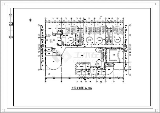 港南花苑某四层幼儿园建筑设计全套施工图纸-图二