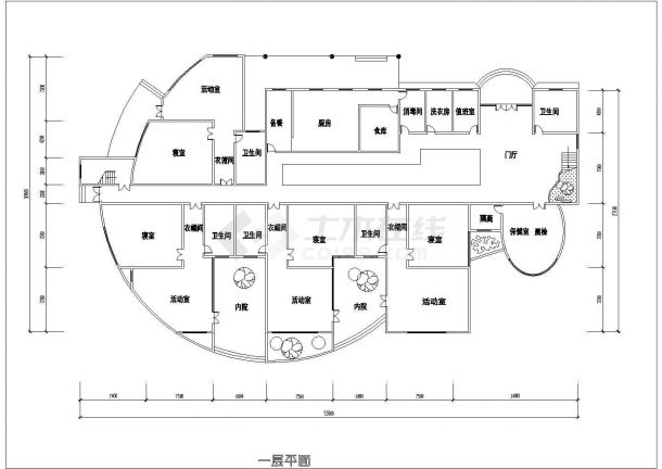 某幼儿园三层混合结构教学楼设计cad全套建筑施工图纸（标注详细）-图一