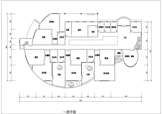 某幼儿园三层混合结构教学楼设计cad全套建筑施工图纸（标注详细）_图1