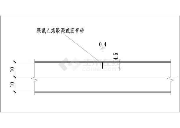 某车行道缩缝构造图设计CAD-图一