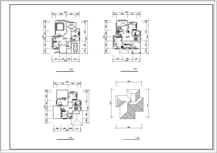 三层美式独立别墅方案图（两个车位）_图1