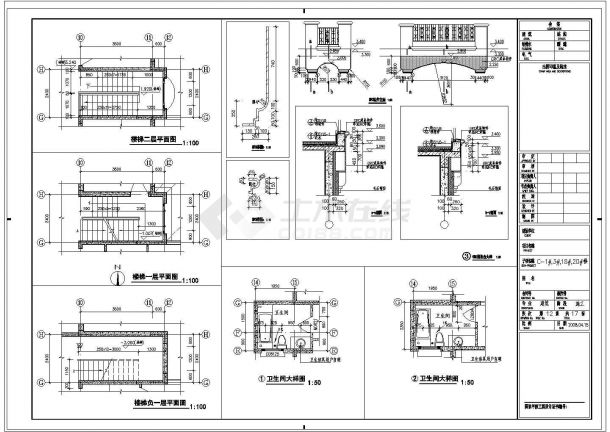 [郑州]三层美式山地类独栋别墅建筑施工图-图一