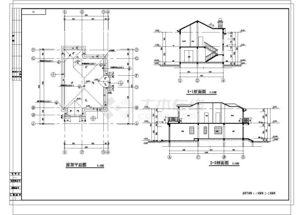 某栋时尚豪华别墅建筑设计CAD竣工图-图二