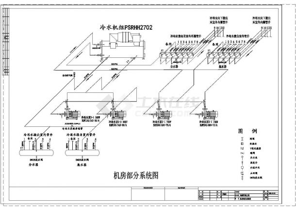综合楼大型地源热泵系统设计cad施工图-图二