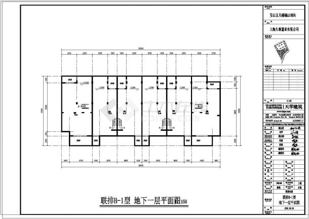 [上海]三层联排及双拼式别墅建筑施工图-图一