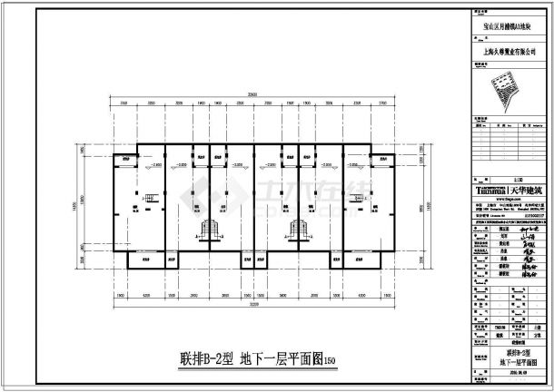 [上海]三层联排及双拼式别墅建筑施工图-图二