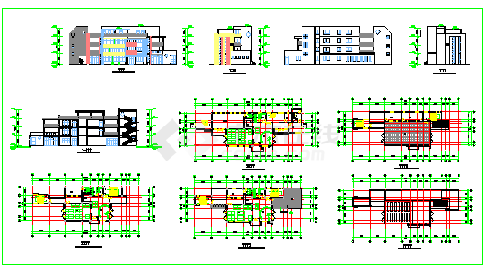 某幼儿园四层砖混结构教学楼设计cad全套建筑方案图（甲级院设计）-图一