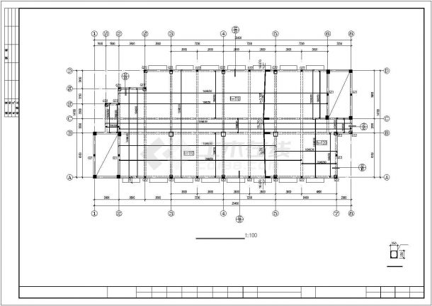 某地区5层框架办公宿舍综合楼CAD施工图-图二