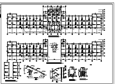 五层框架综合教学楼工程量计算及施工组织（含建筑结构图、平面图、进度图、网络图）-图一
