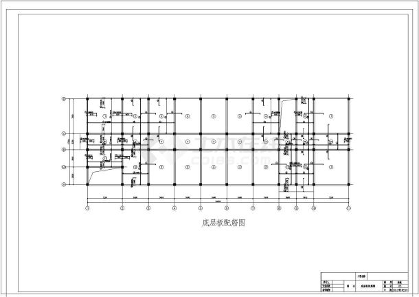 六层现浇钢筋混凝土框架结构中学教学楼施工cad图纸-图二