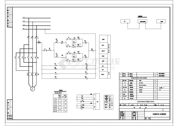 某电动阀及电机手自动控制图CAD构造-图二