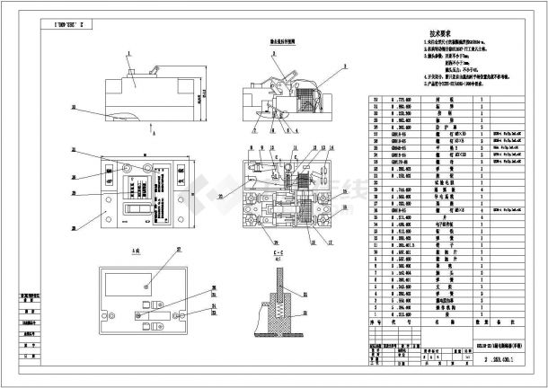 某漏电断路器总装CAD设计构造平面-图一