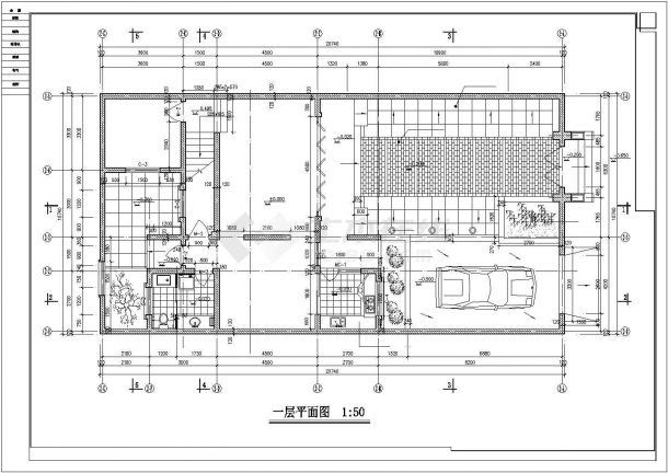 舟山市某村镇1200平米2层砖混结构四合院式民居楼建筑设计CAD图纸-图二