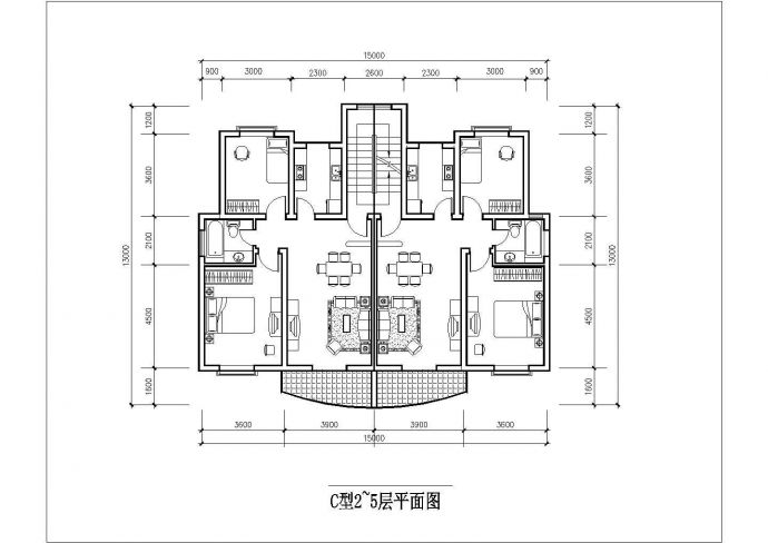 南昌市某小区28-124平米左右的平面户型设计CAD图纸（8张）_图1