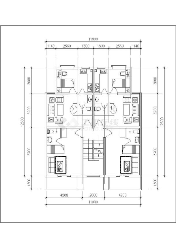 南昌市某小区28-124平米左右的平面户型设计CAD图纸（8张）-图二