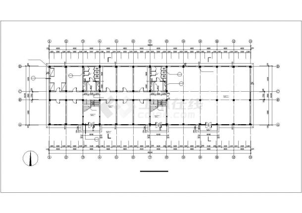 某工厂2400平米五层砖混结构职工宿舍楼建筑设计CAD图纸（含阁楼）-图二
