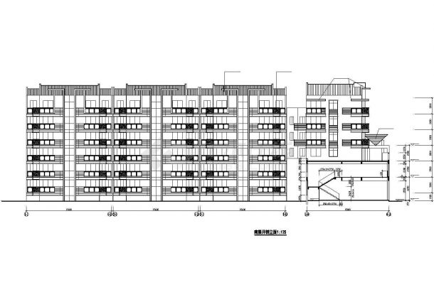 扬州某小区5000平米左右6层砖混结构住宅楼全套建筑设计CAD图纸-图一