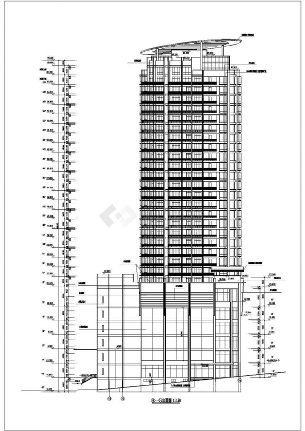 2.4万平米27+2层剪力墙结构住宅楼全套平立面设计CAD图纸-图二