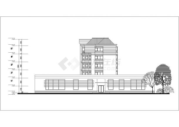 湖州市某现代化小区3770平米6层混合结构住宅楼平立剖面设计CAD图纸-图二