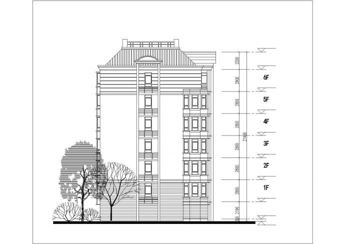 扬州市某小区4650平米六层砖混结构住宅楼平立剖面设计CAD图纸_图1