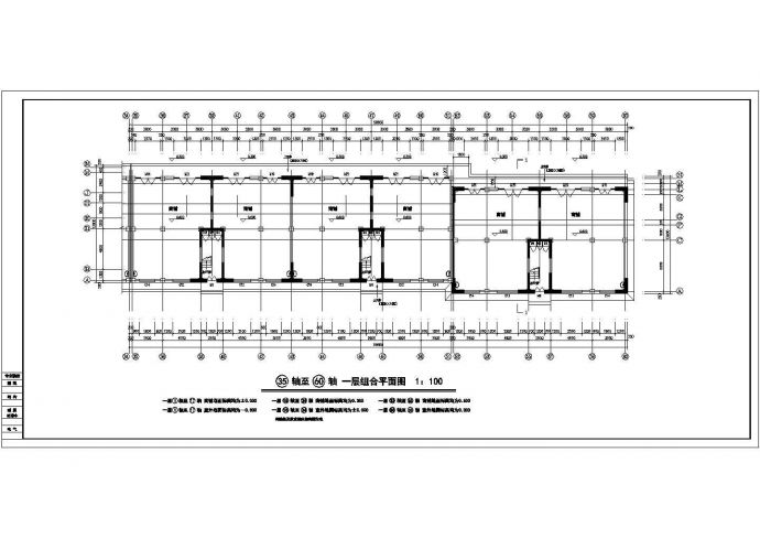 4900平米6层框混结构临街商住楼平立剖面设计CAD图纸（底层商用）_图1