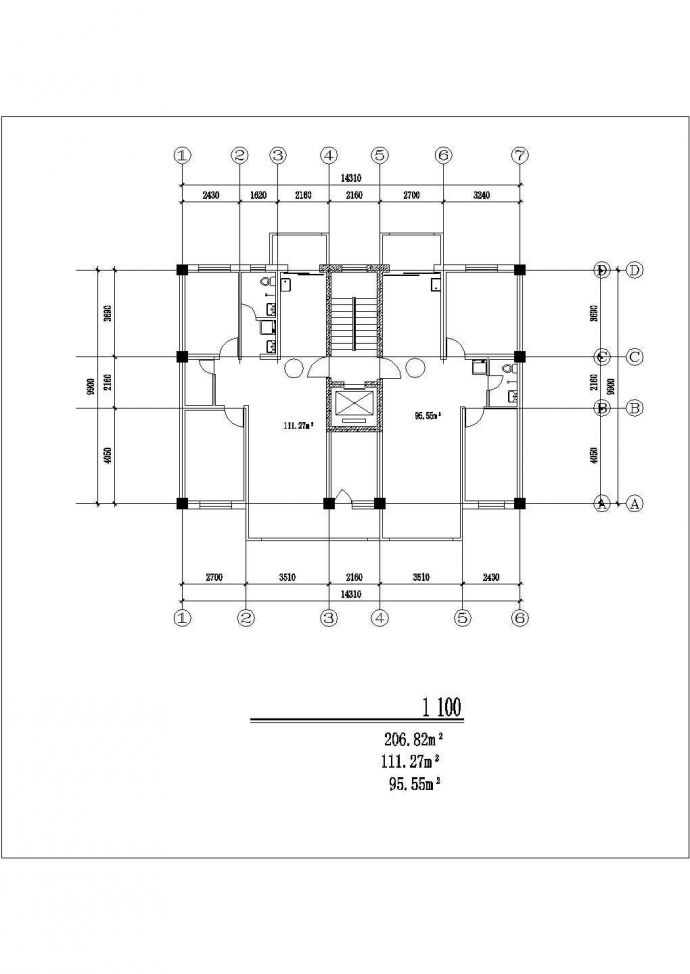 衡阳市某新建小区经典热门户型设计CAD图纸（共9张）_图1