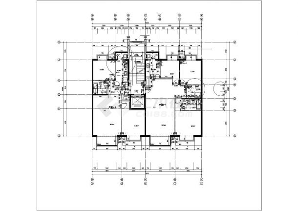 北京海淀区某在建楼盘经典热门户型设计CAD图纸（五张）-图二