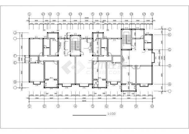 4850平米7层框混结构住宅楼全套建筑设计CAD图纸（含阁楼）-图二