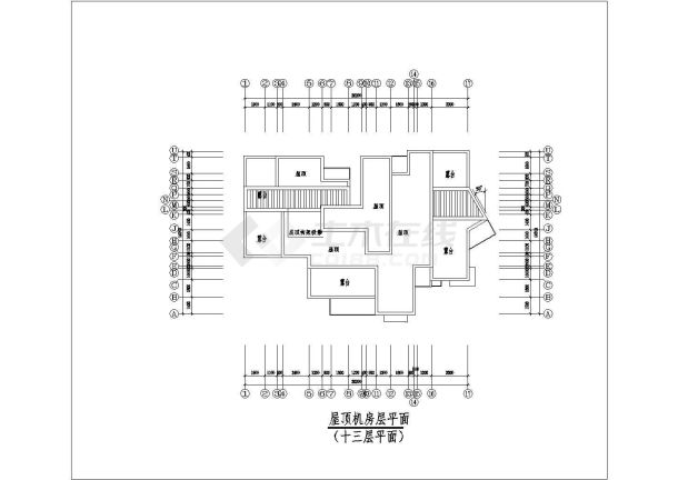 太原市某小区4900平米12层框架结构住宅楼平立面设计CAD图纸-图二