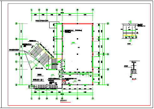 建筑图-西磁食堂2层设计cad施工图-图一