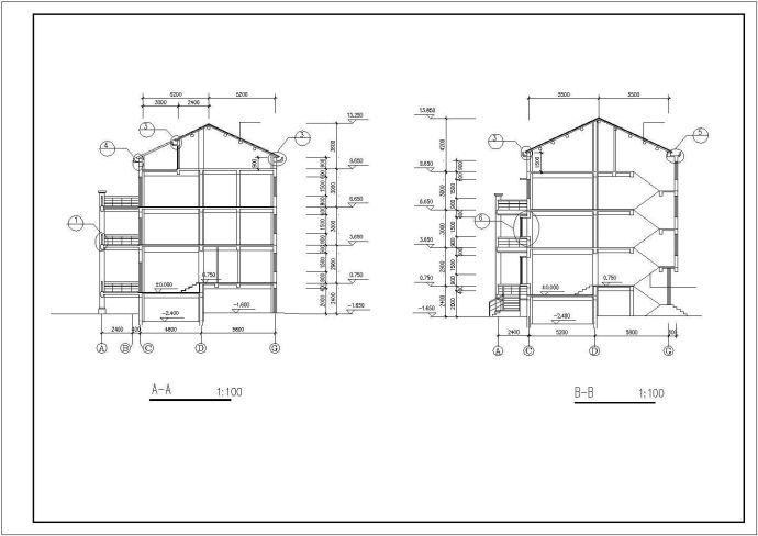 一套简单的三层独栋住宅建筑设计图_图1