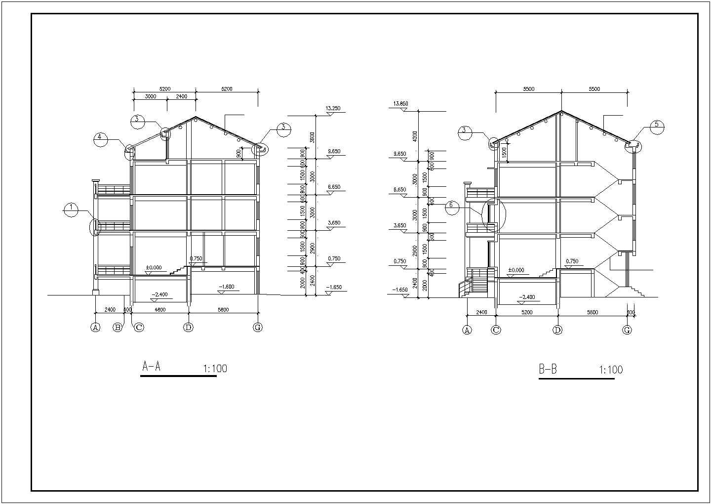 一套简单的三层独栋住宅建筑设计图