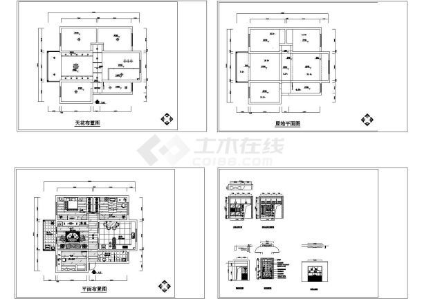 某户型室内装修布置施工图-图一