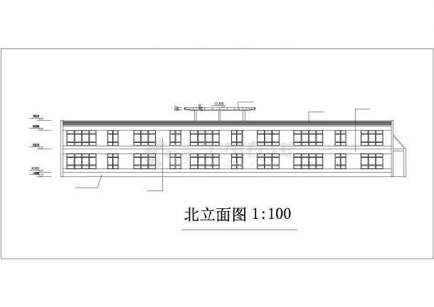 2100平米2层框架结构教学楼平立剖面设计CAD图纸-图二