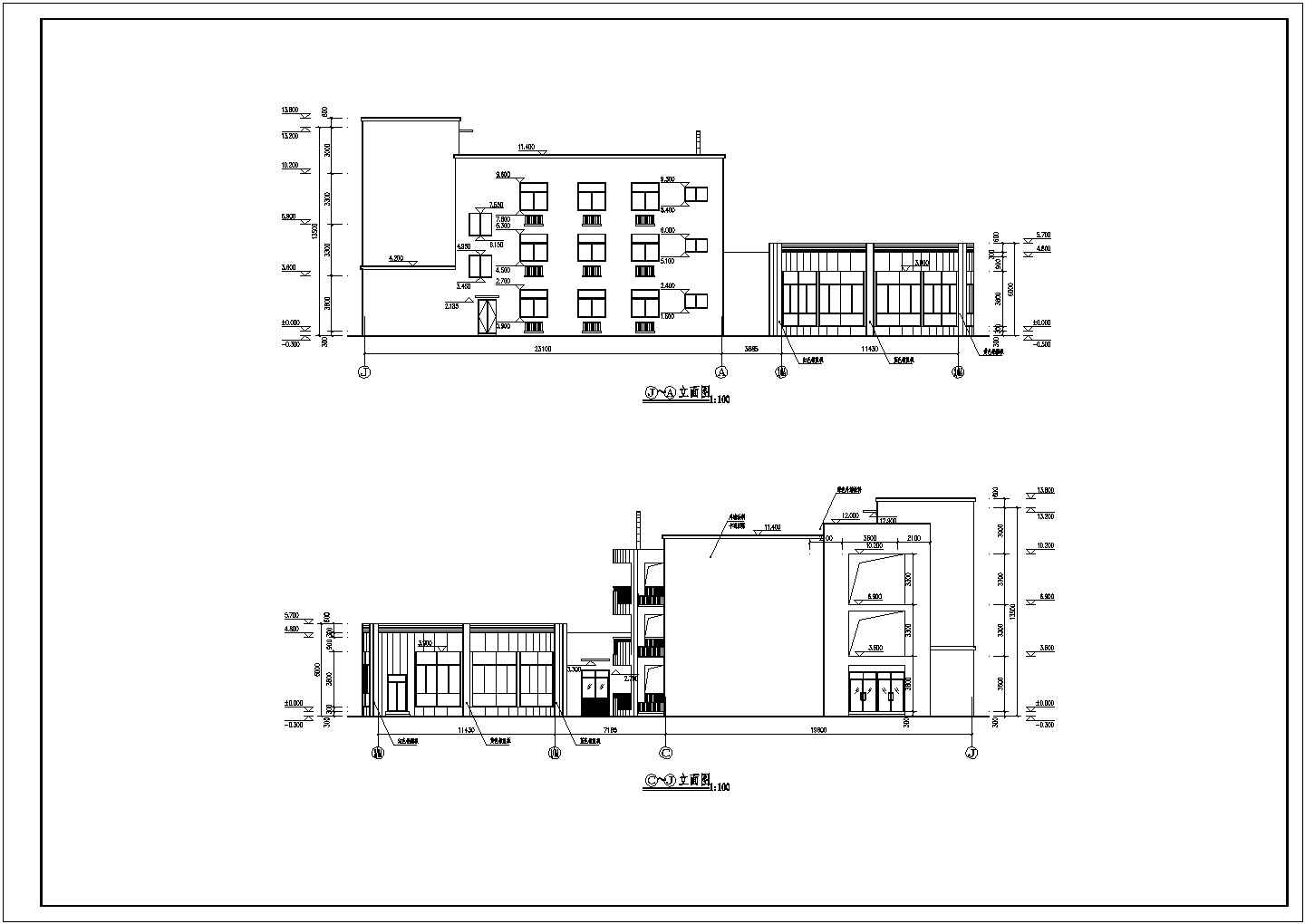 西宁市某社区幼儿园某小型3层框架结构教学楼建筑CAD设计图纸
