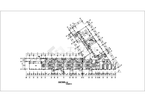 5631平方米某五层小学框架结构教学楼建筑施工cad图，共十三张-图二