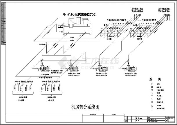 综合楼大型地源热泵系统设计cad施工图-图二