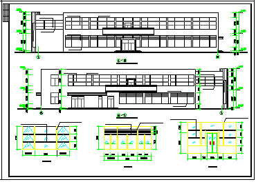 长42.24米 宽18.24米 2层1552平米学生食堂建筑cad施工图